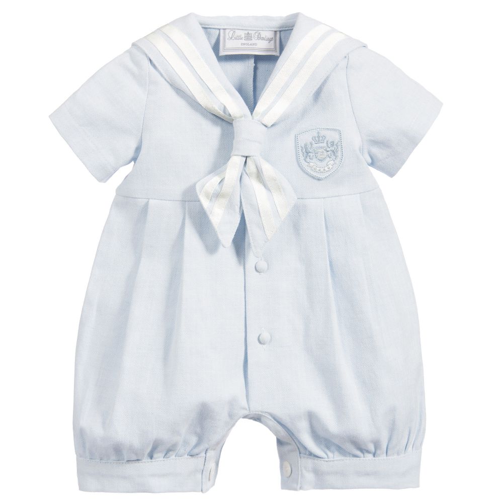 Little Darlings - Combi-short bleu en coton Bébé | Childrensalon