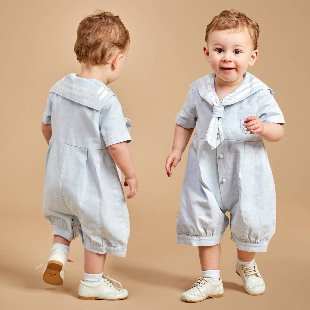 Little Darlings-Голубой хлопковый песочник для малышей | Childrensalon Outlet