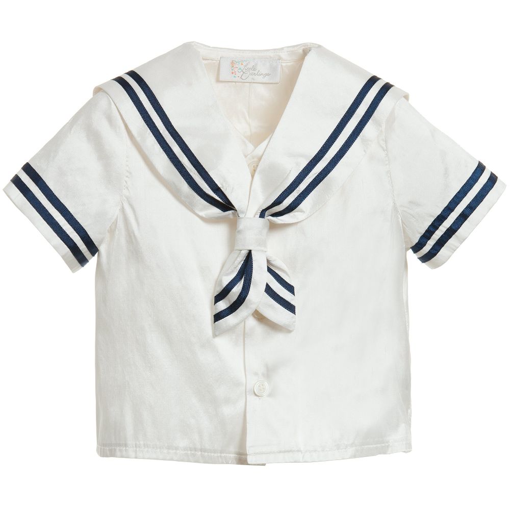 Little Darlings Occasion-Baby Boys Ivory Silk Sailor Suit & Hat | Childrensalon Outlet