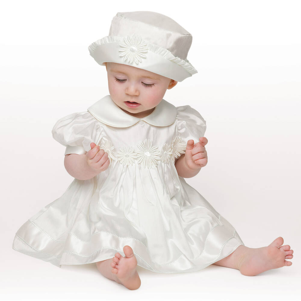 Little Darlings Для праздника-Baby Girls Ivory Silk Daisy Dress Set | Childrensalon Outlet