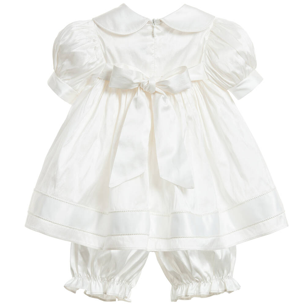 Little Darlings Для праздника-Baby Girls Ivory Silk Daisy Dress Set | Childrensalon Outlet
