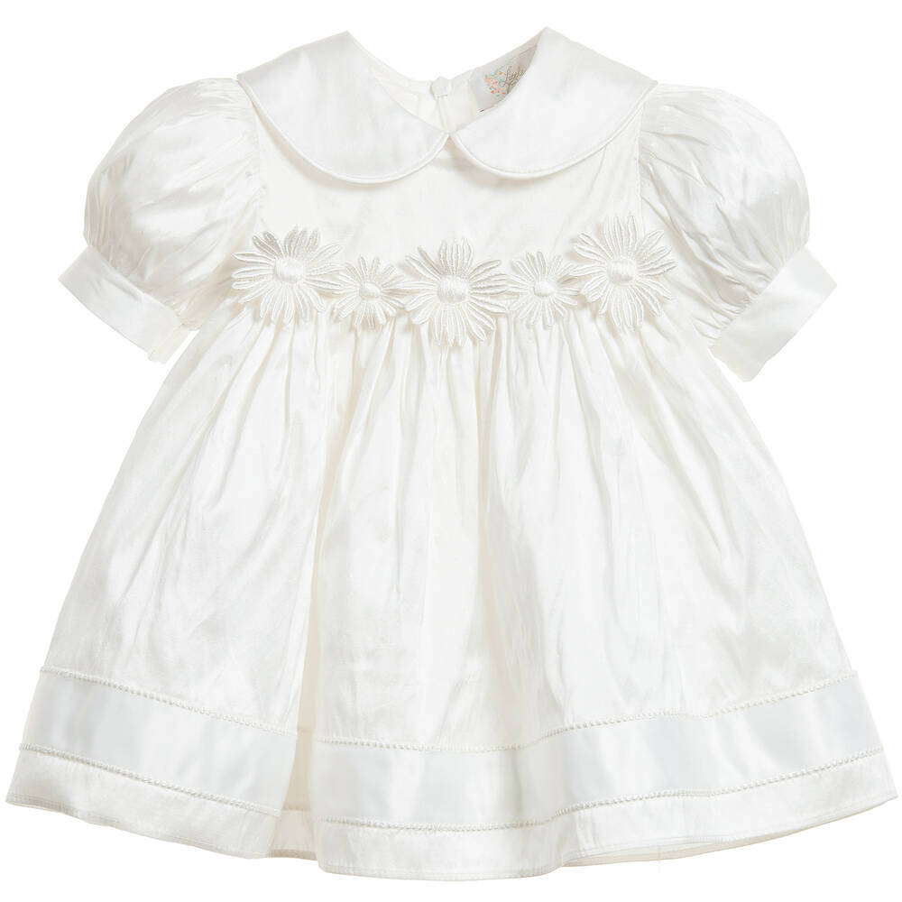 Little Darlings Для праздника-Baby Girls Ivory Silk Daisy Dress Set | Childrensalon Outlet