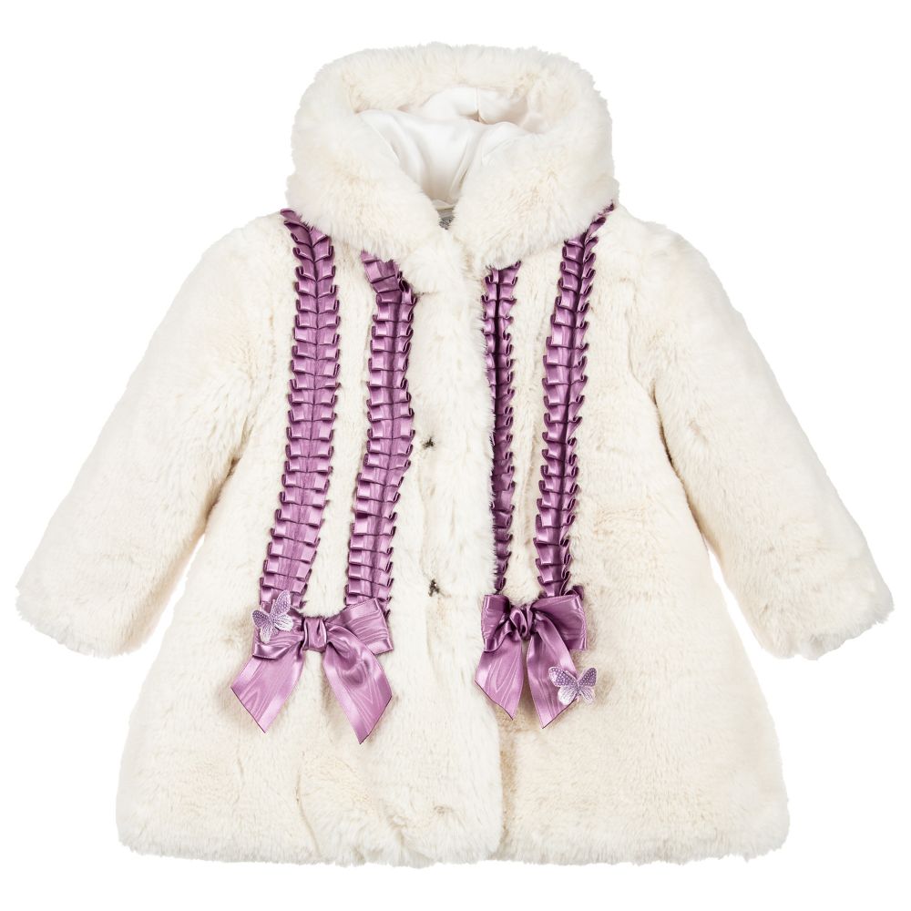 Little Darlings - Baby Ivory Faux Fur Coat | Childrensalon
