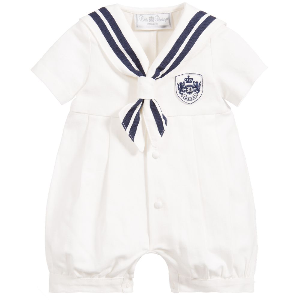 Little Darlings - Combi-short marinière en coton Bébé | Childrensalon