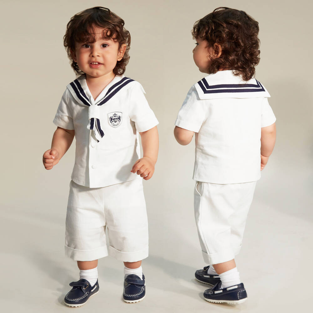 Little Darlings-Boys Ivory Sailor Suit | Childrensalon Outlet