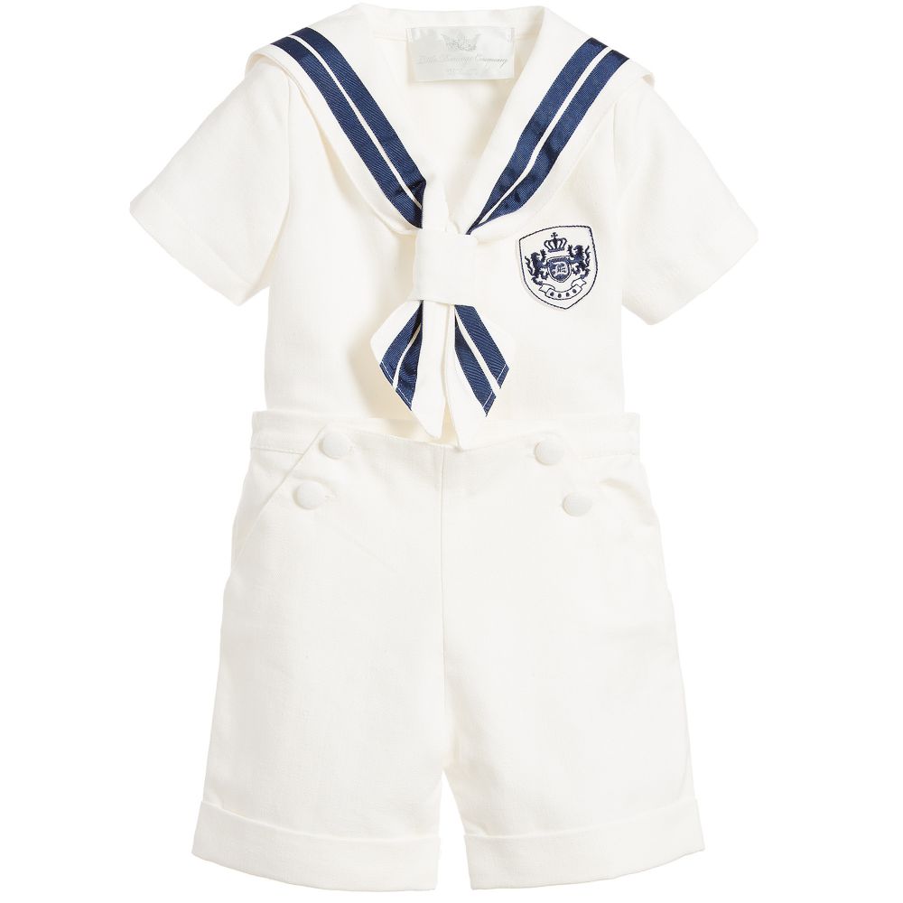 Little Darlings - Boys Ivory Sailor Suit | Childrensalon