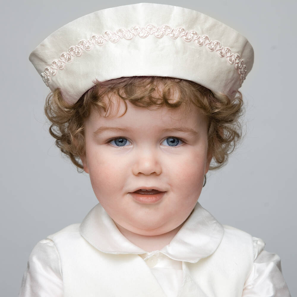 Little Darlings Для праздника-Boys Ivory Silk Sailor Hat  | Childrensalon Outlet