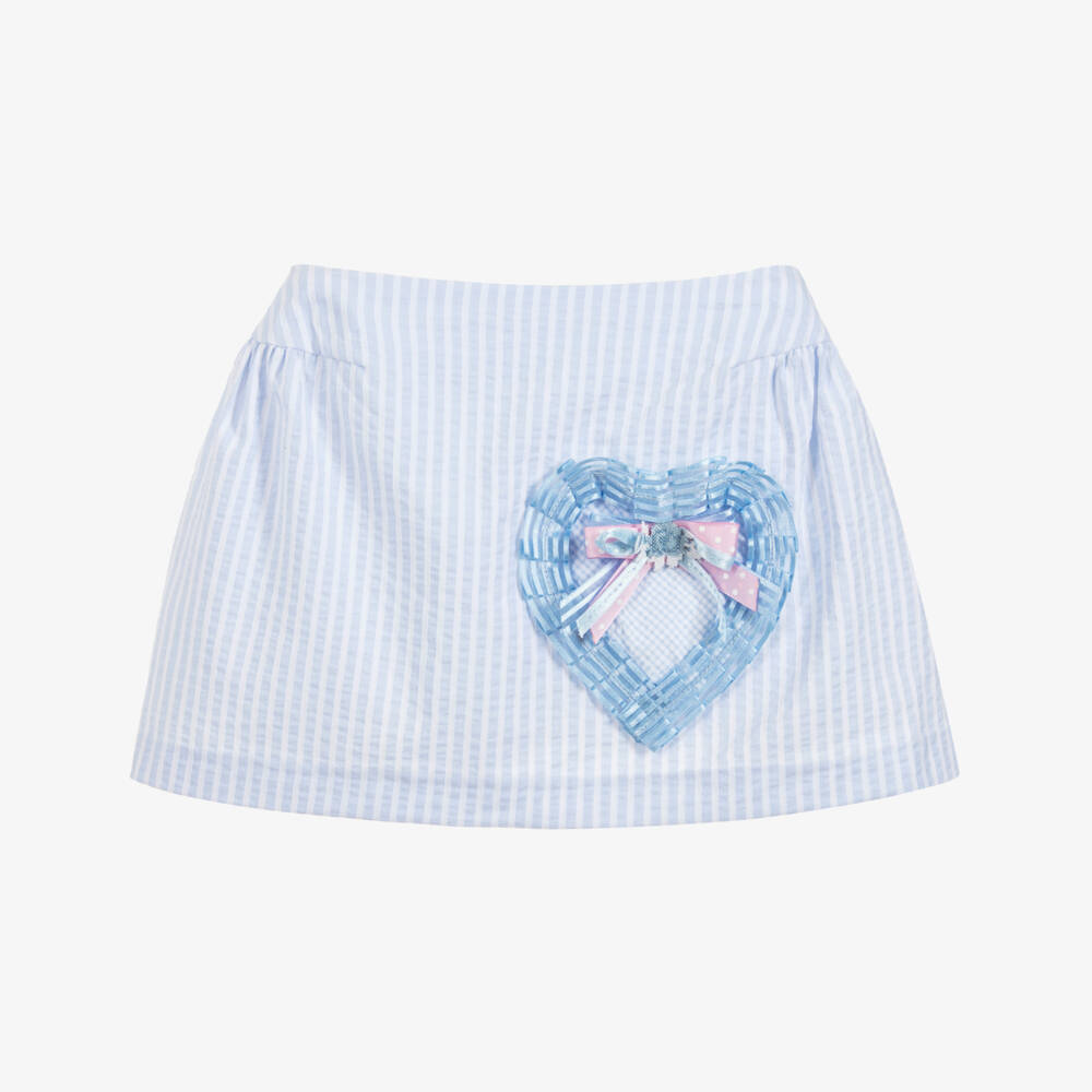 Little Darlings-Girls Blue Striped Skirt | Childrensalon Outlet