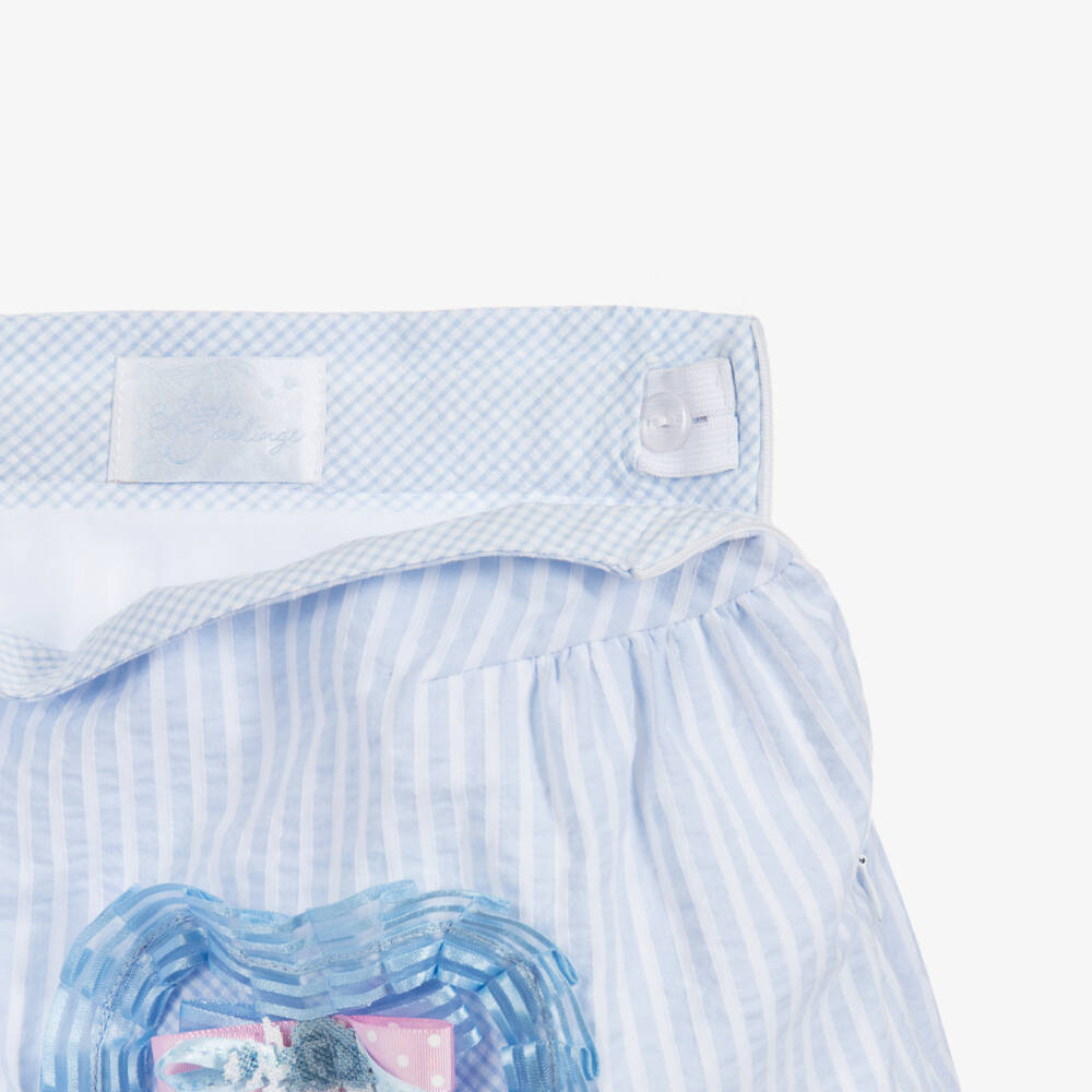 Little Darlings-Girls Blue Striped Skirt | Childrensalon Outlet