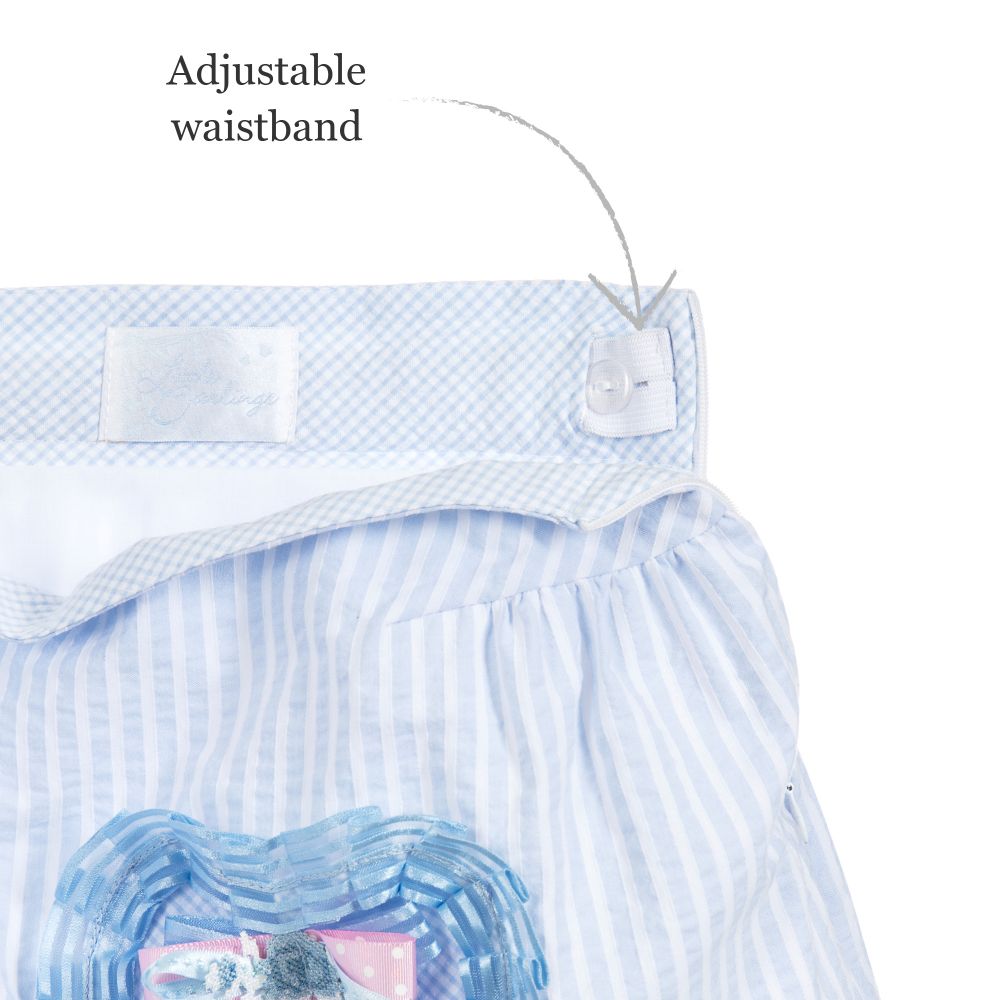 Little Darlings-Girls Blue Striped Skirt | Childrensalon Outlet