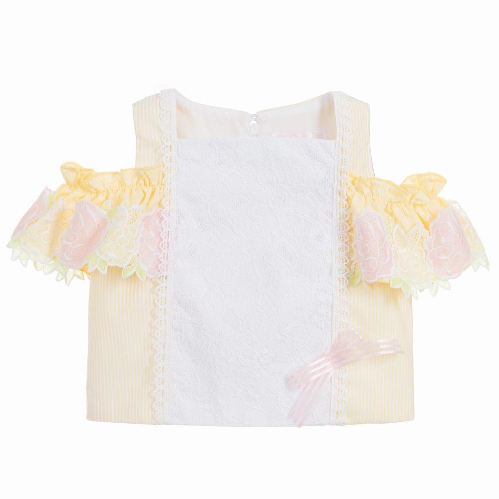 Little Darlings-Girls Yellow Cotton Blouse | Childrensalon Outlet
