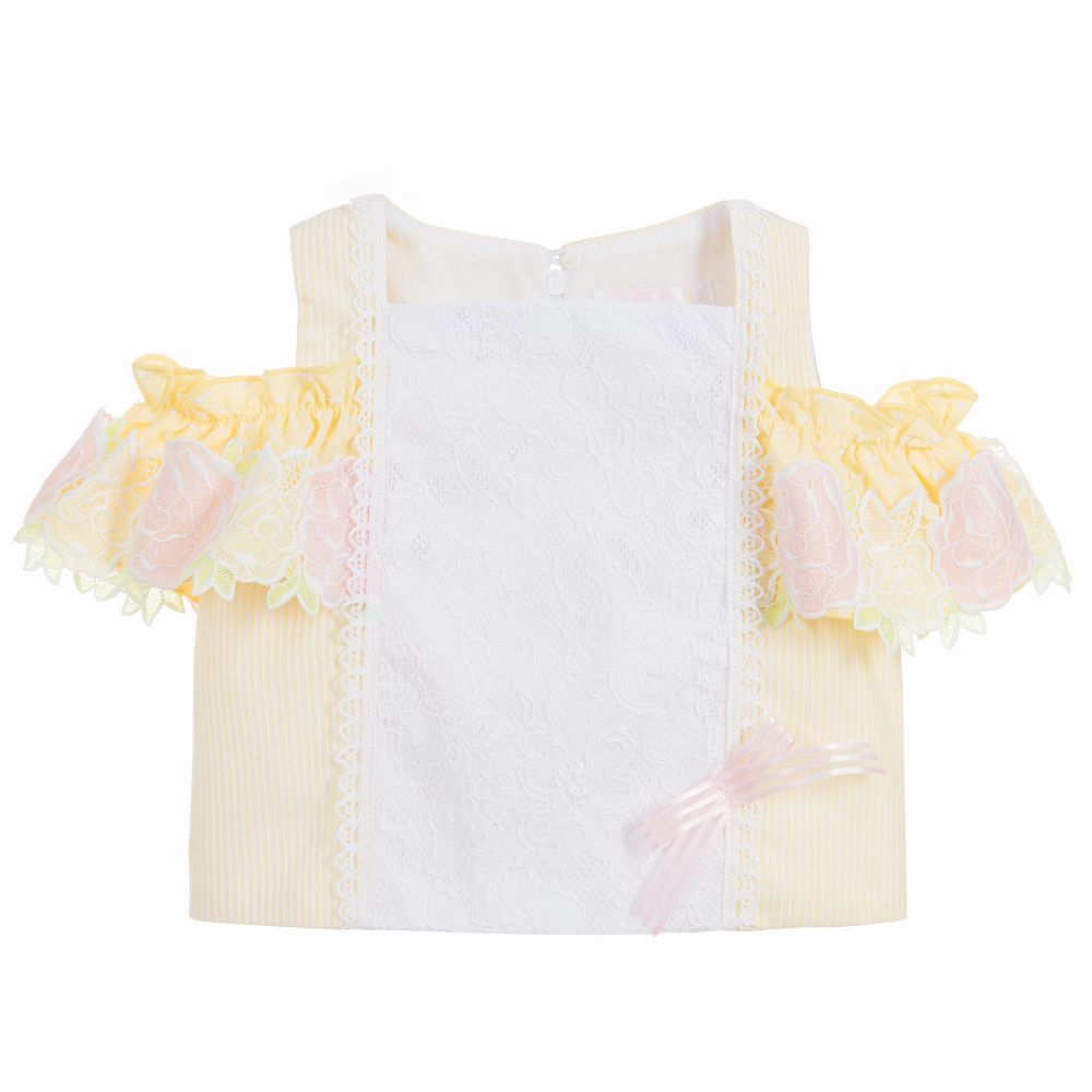 Little Darlings - Girls Yellow Cotton Blouse | Childrensalon