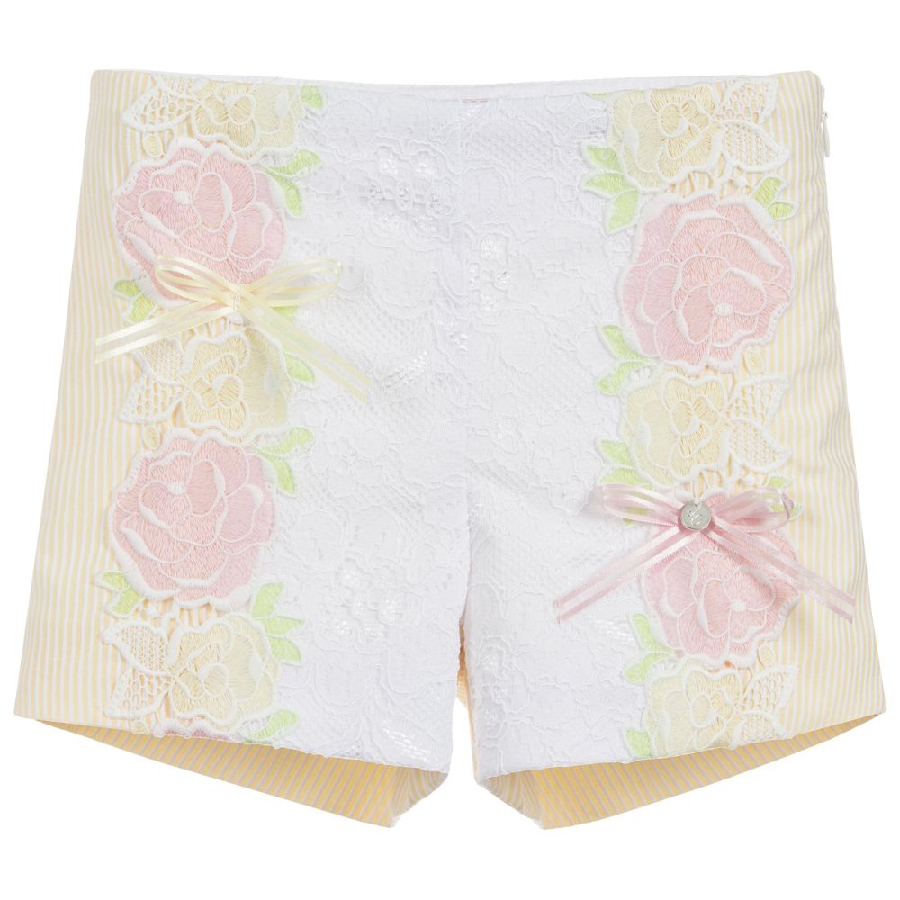 Little Darlings-Girls Yellow Cotton Shorts | Childrensalon Outlet