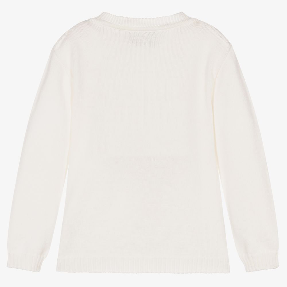 Little Darlings-Ivory Cotton Knit Cardigan | Childrensalon Outlet
