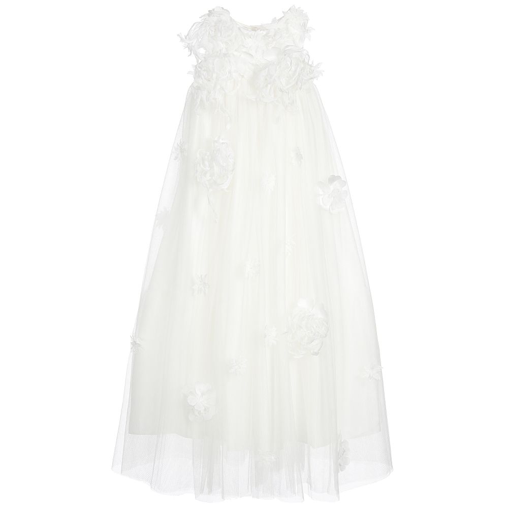 Little Darlings Occasion - Ivory Silk Ceremony 'Valentina' Gown | Childrensalon