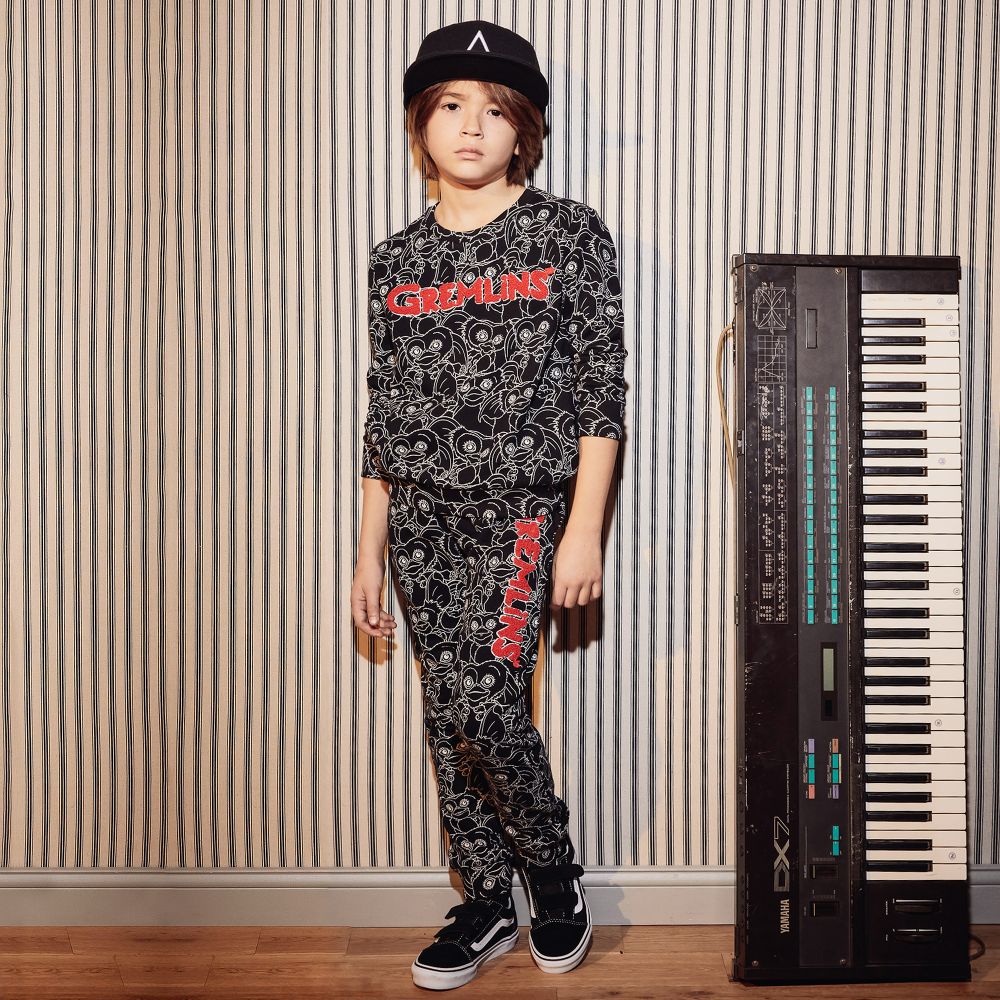 Little Eleven Paris Black Cotton Gremlin Joggers Childrensalon