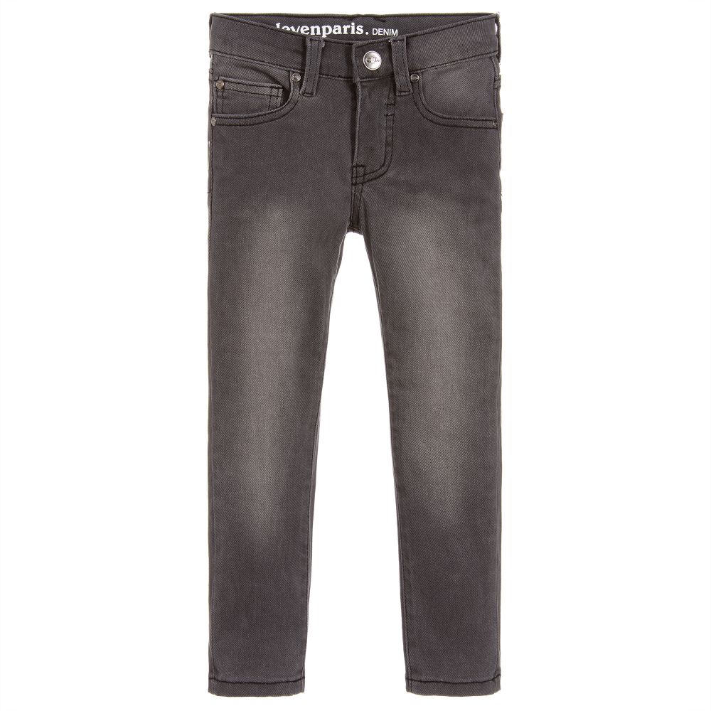 Little Eleven Paris - Black Denim Slim Fit Jeans | Childrensalon