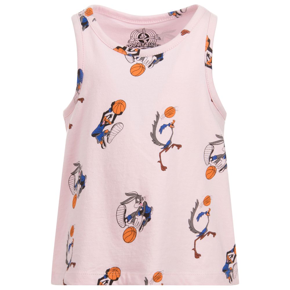 Little Eleven Paris - Girls Pink Bugs Bunny Vest Top | Childrensalon