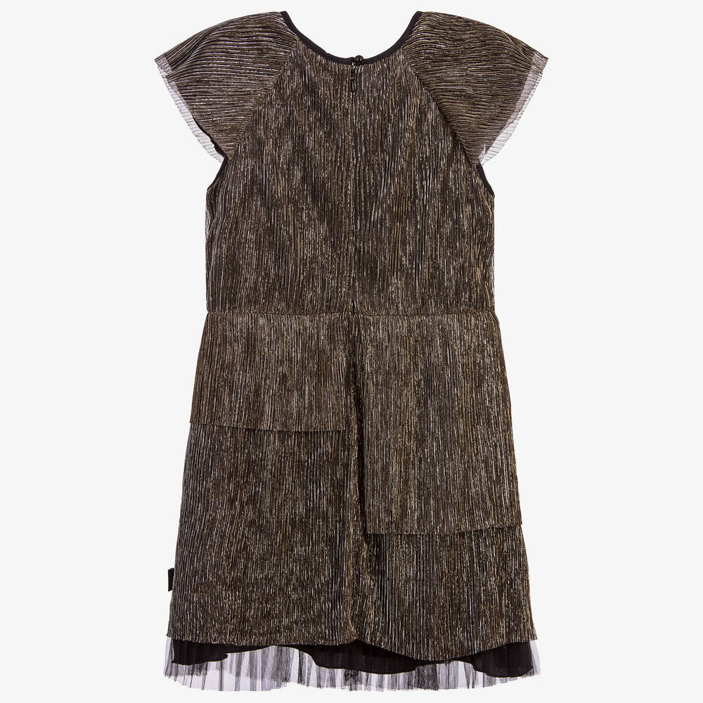 LITTLE MARC JACOBS - Girls Black & Gold Dress | Childrensalon