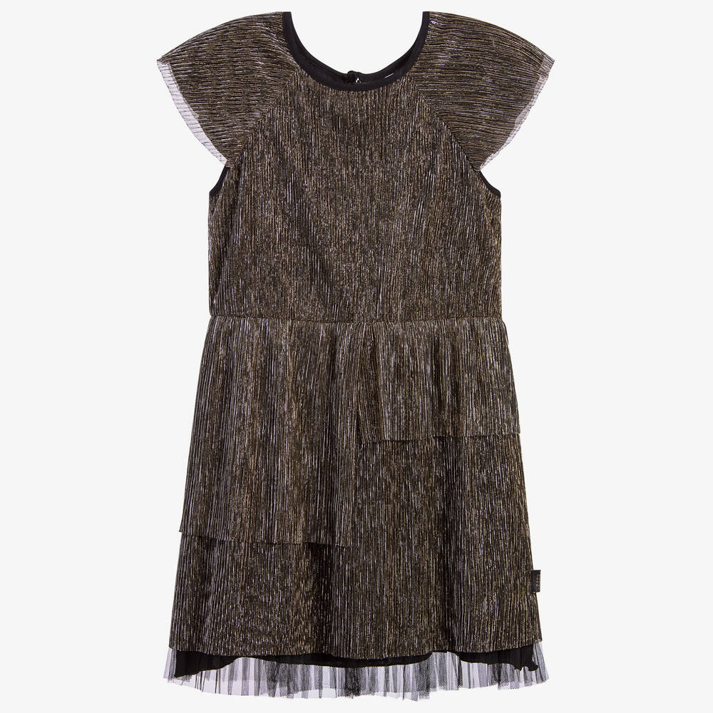 LITTLE MARC JACOBS Girls Black Gold Dress Childrensalon Outlet