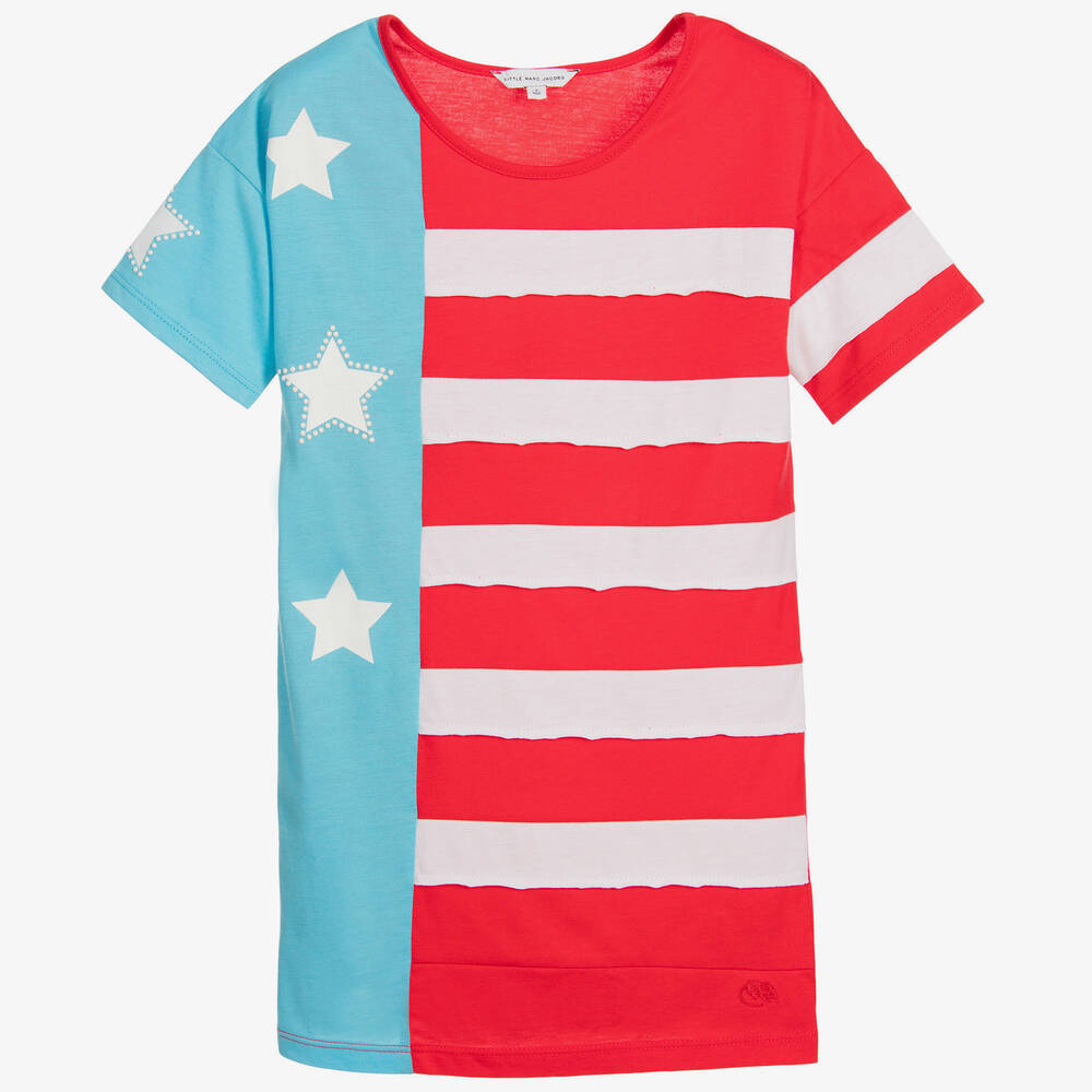 LITTLE MARC JACOBS - Girls Cotton & Modal Flag Dress | Childrensalon