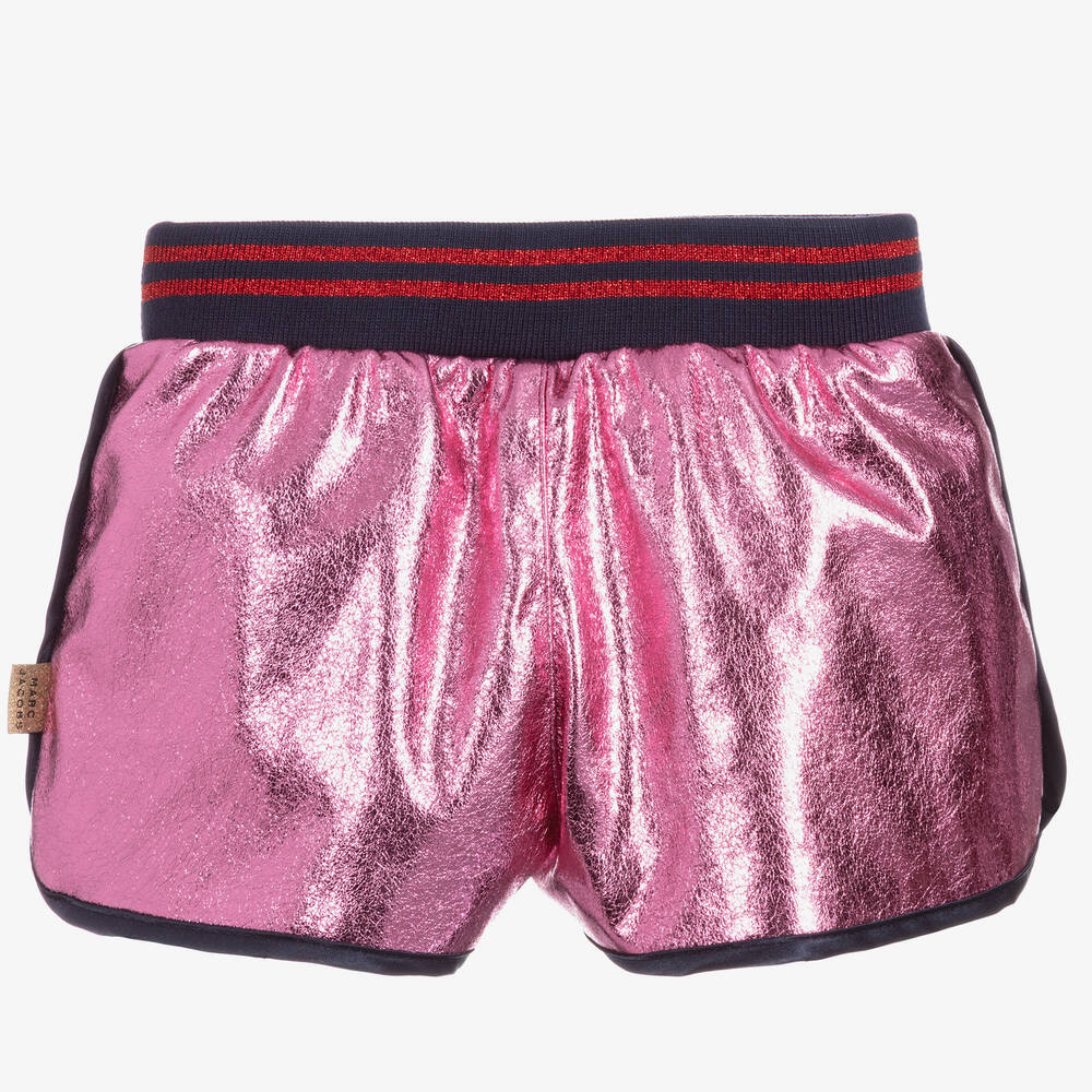 LITTLE MARC JACOBS-Pink Faux Leather Shorts | Childrensalon Outlet