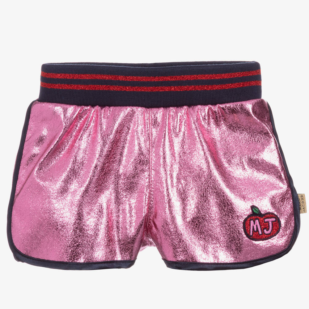 Hot pink leather shorts top