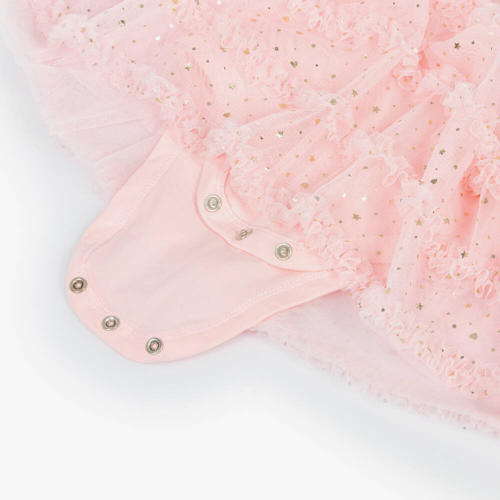 Little Me-Baby Girls Pink Cotton Jersey & Tulle Dress Set | Childrensalon Outlet
