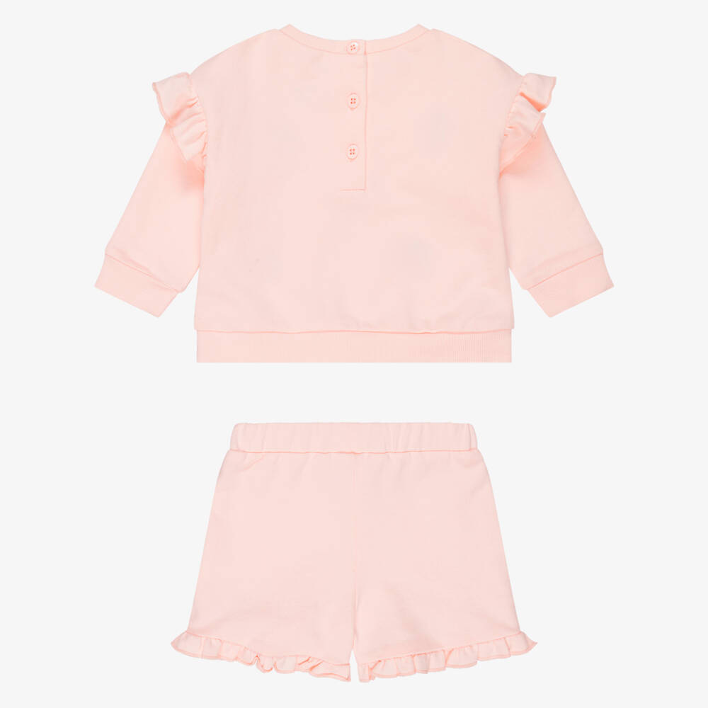 Little Me-Baby Girls Pink Cotton Strawberry Shorts Set | Childrensalon Outlet