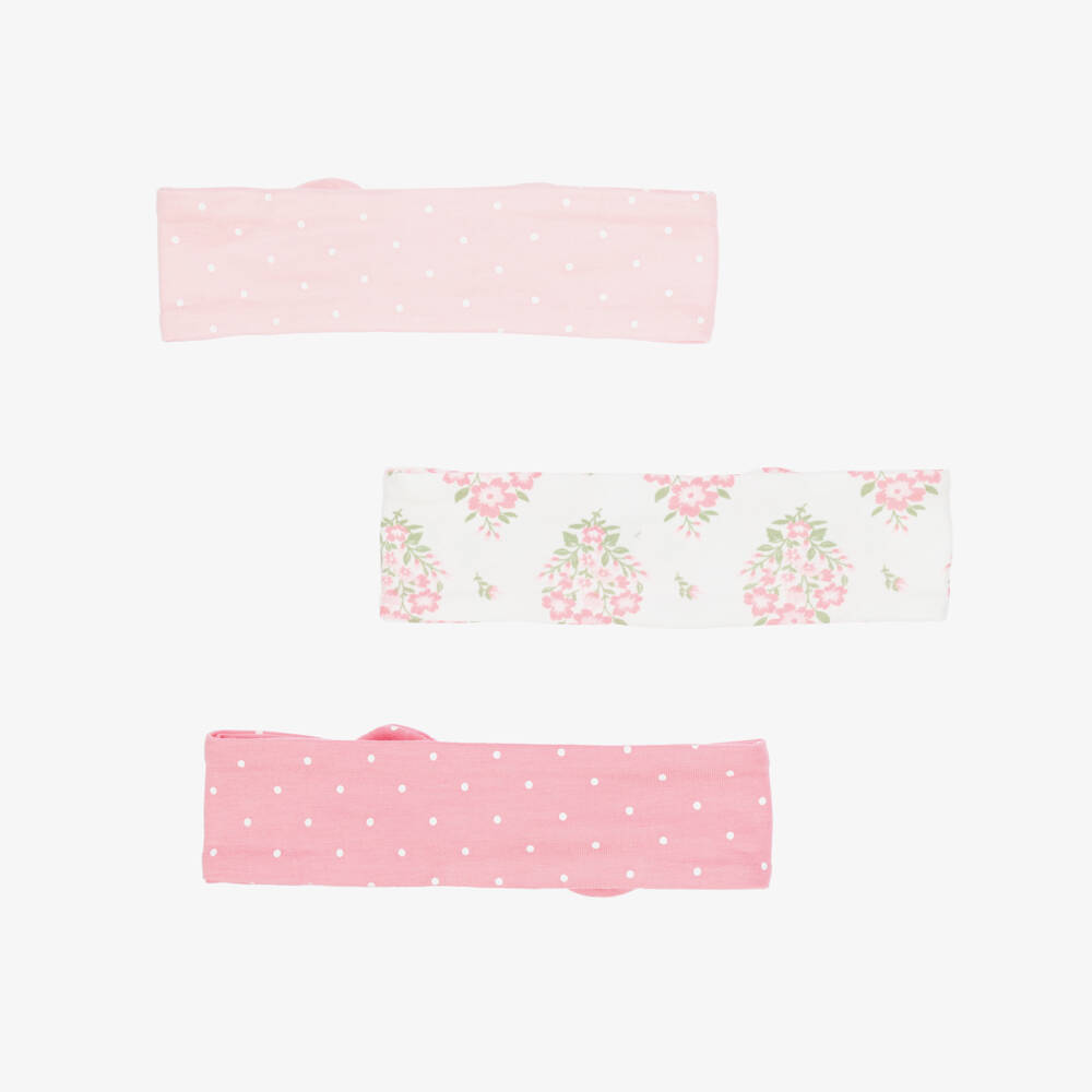 Little Me-Baby Girls Pink Floral & Polka Dot Bow Headbands (3 Pack) | Childrensalon Outlet