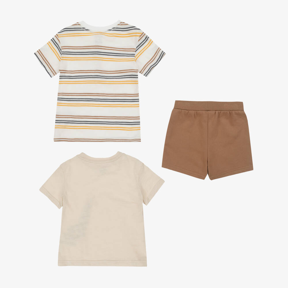 ليتل مي-طقم شورت بيج بطبعة زرافة للأولاد | Childrensalon Outlet