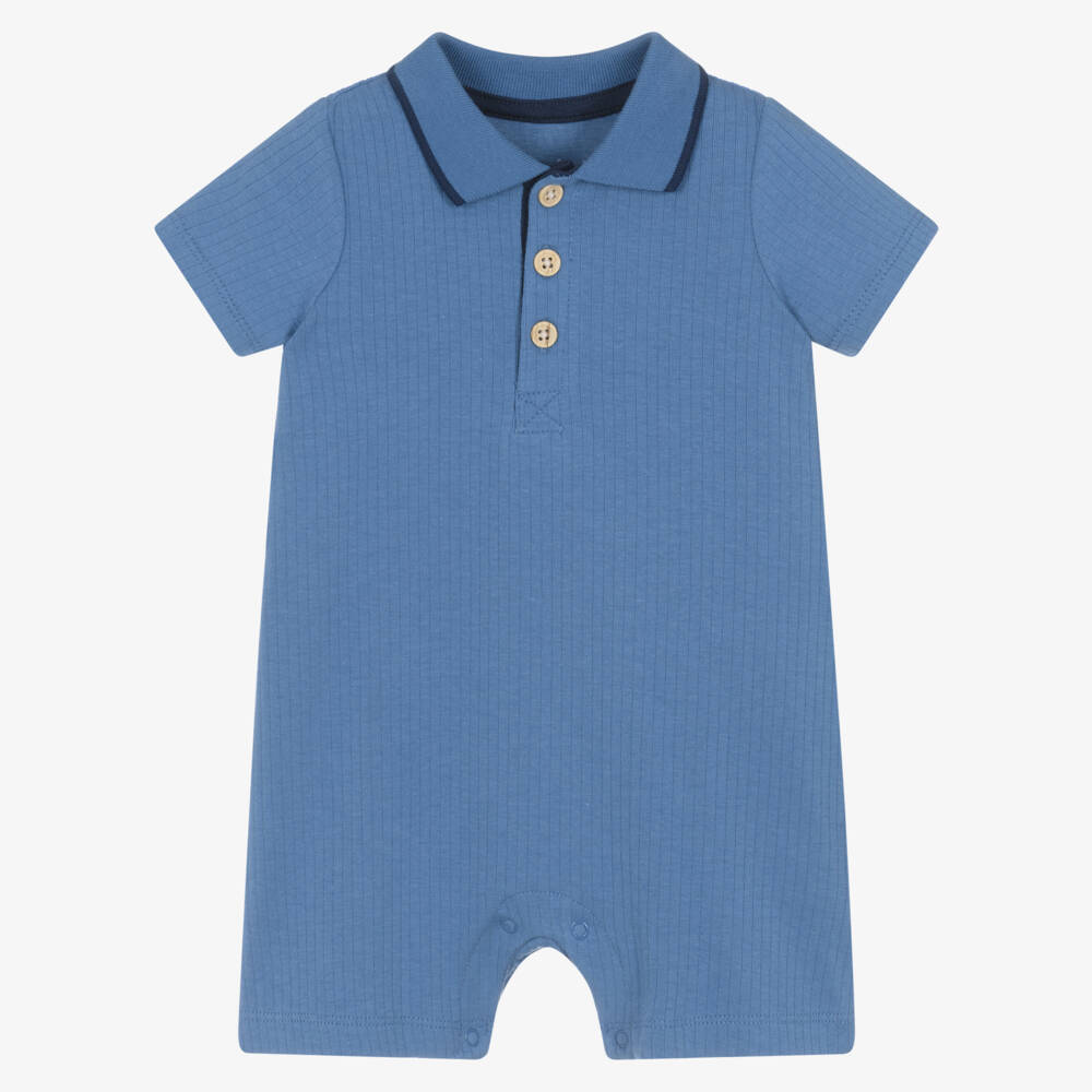 Little Me-Boys Blue Polo Cotton Shortie | Childrensalon Outlet