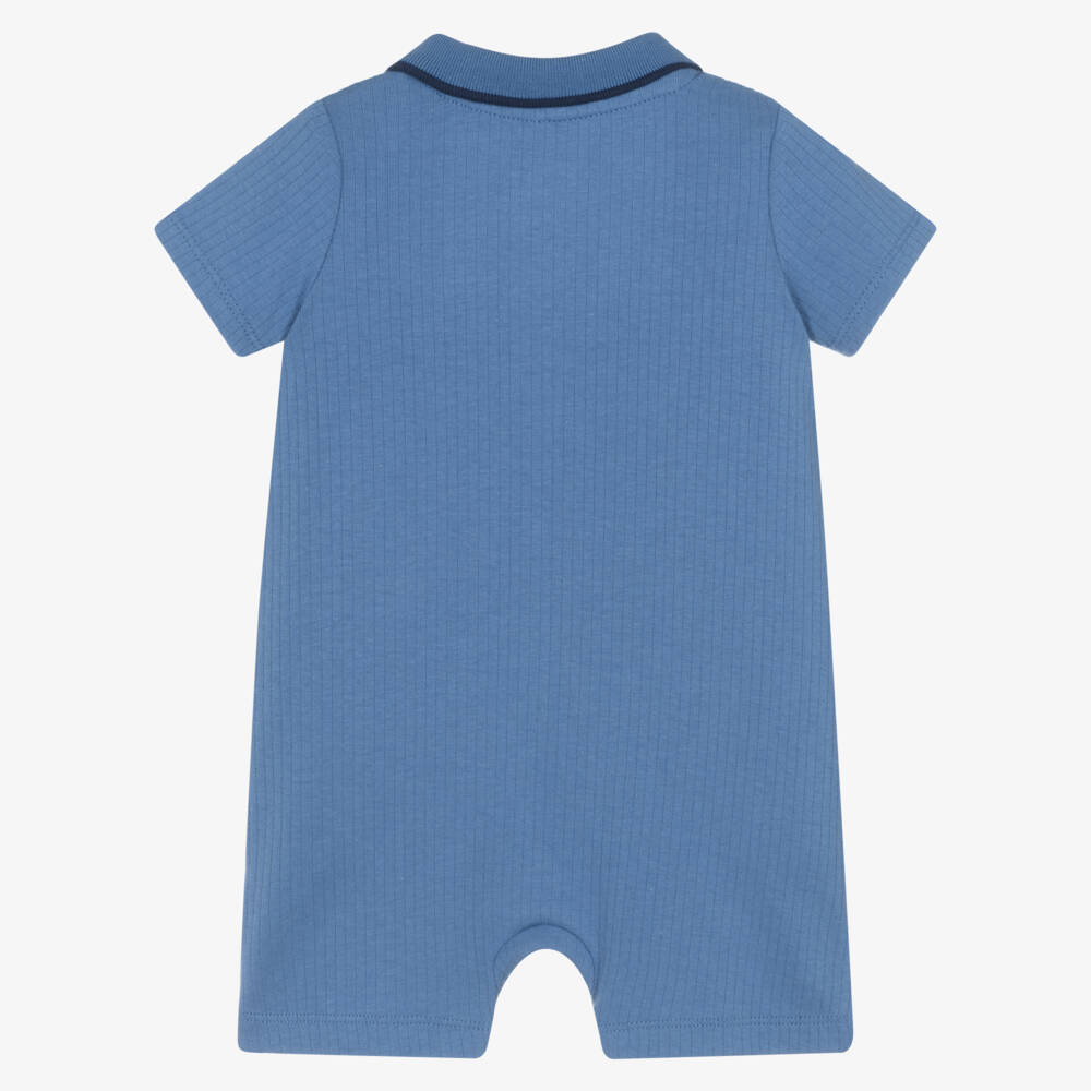 Little Me-Boys Blue Polo Cotton Shortie | Childrensalon Outlet