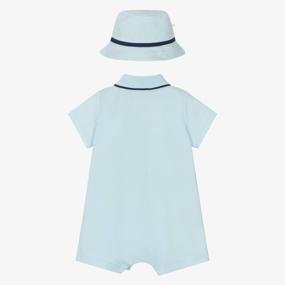 Little Me-Boys Cotton Blue Shortie Set | Childrensalon Outlet