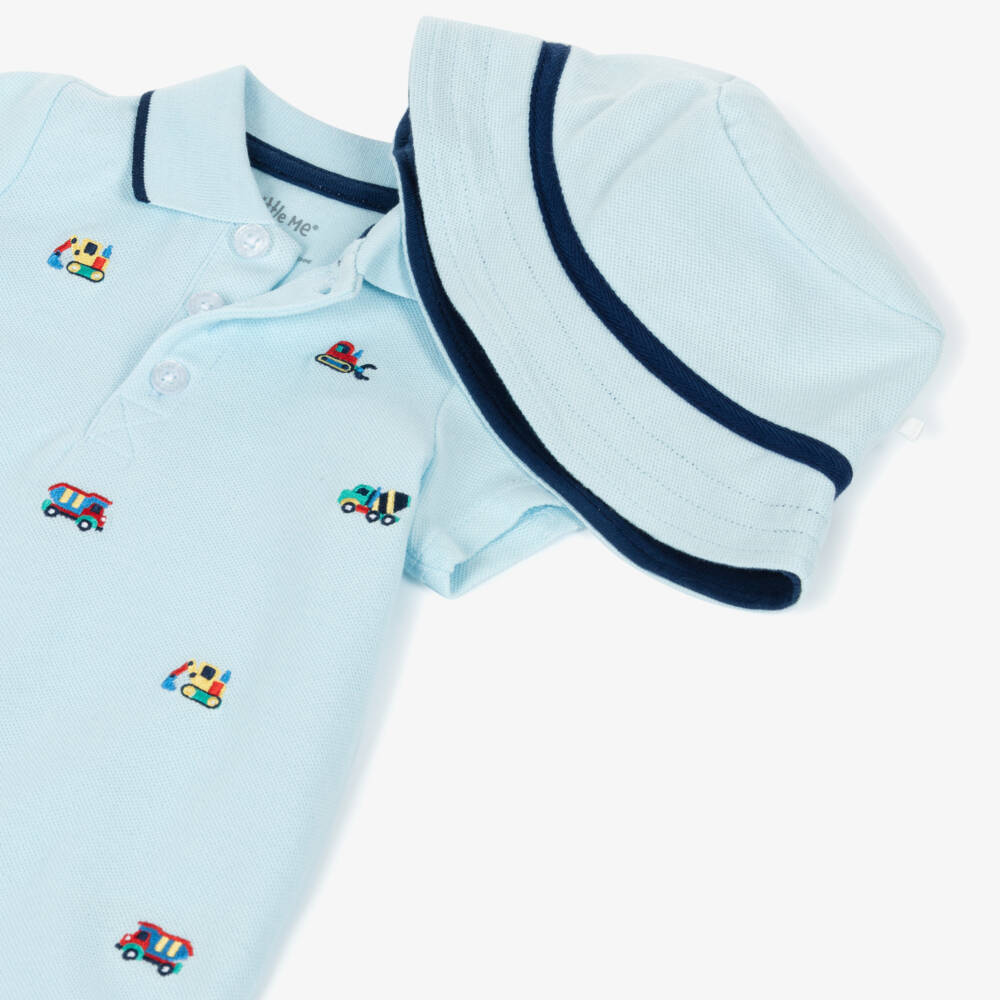 Little Me-Boys Cotton Blue Shortie Set | Childrensalon Outlet
