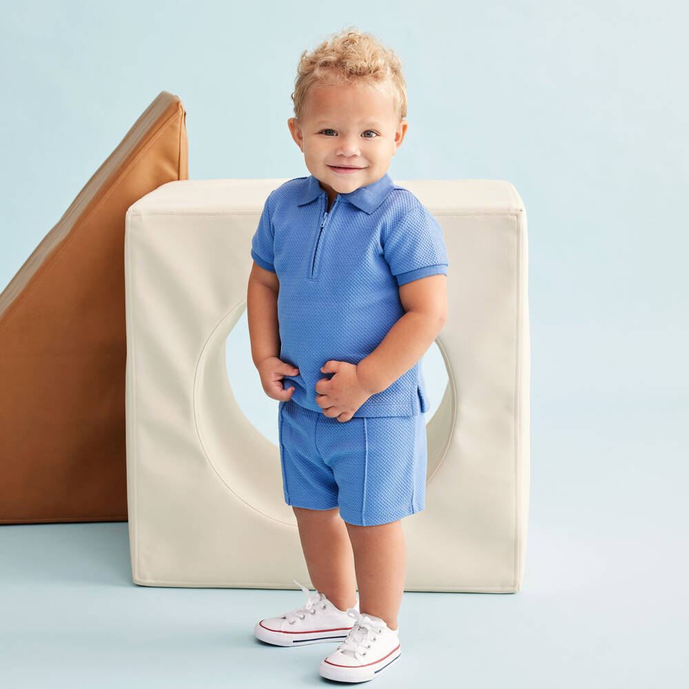 Little Me-Комплект синих вязаных шорт для мальчиков | Childrensalon Outlet