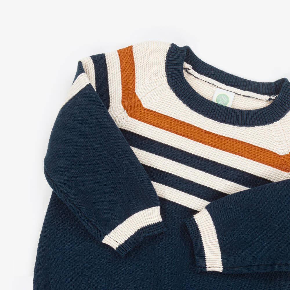 Little Me-Синий полосатый вязаный комплект для мальчиков | Childrensalon Outlet