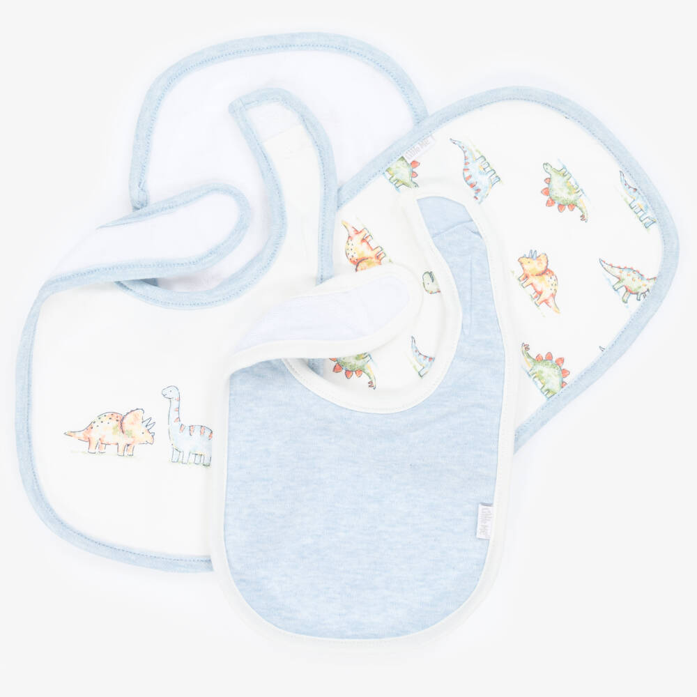Little Me-Boys Soft Ivory & Blue Dino Set | Childrensalon Outlet