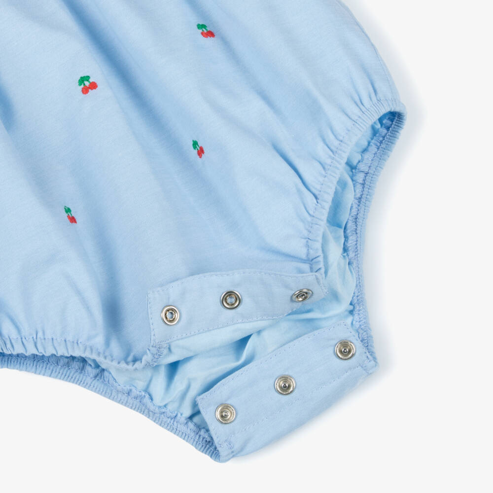 Little Me-Girls Blue Cherry Cotton Ensemble | Childrensalon Outlet