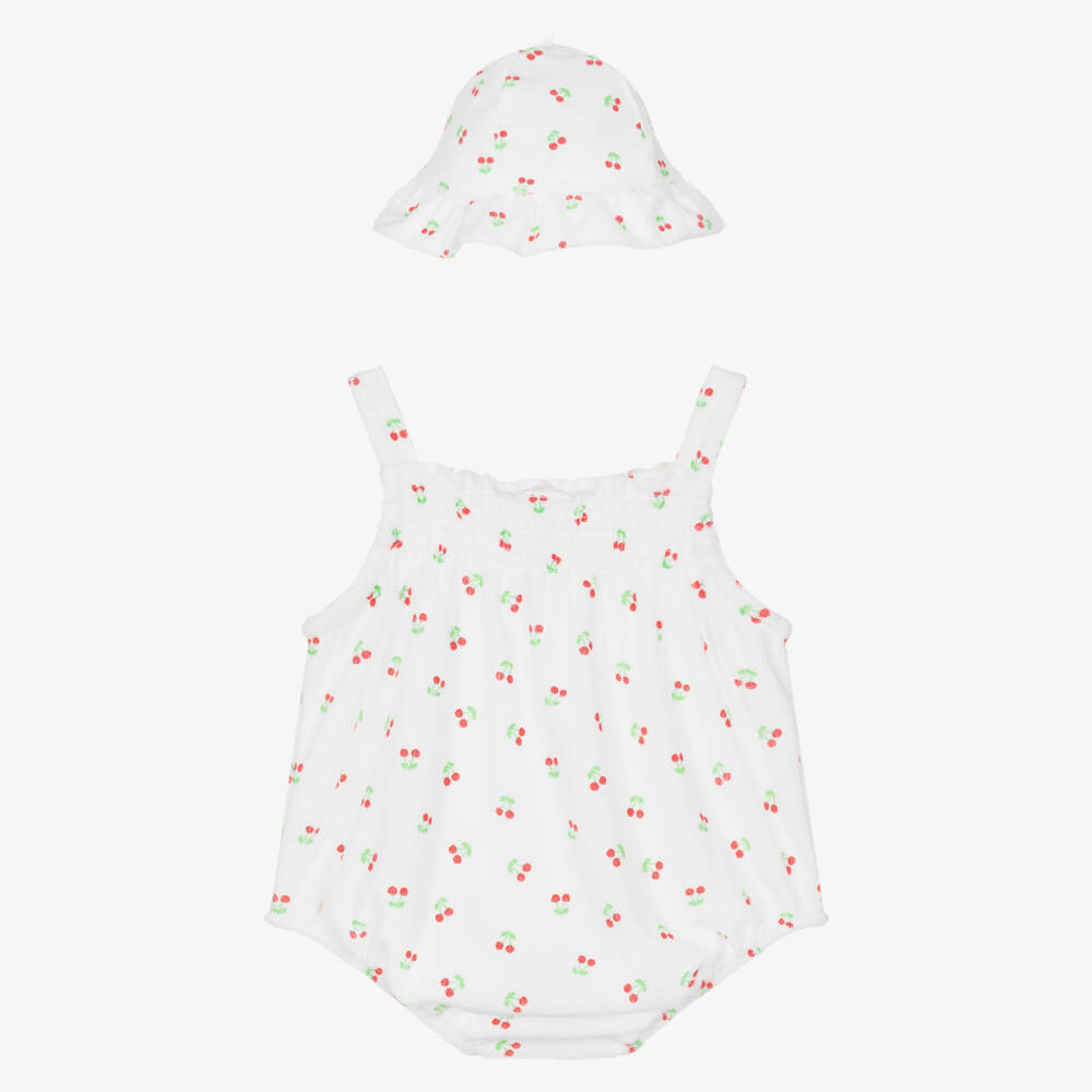 Little Me-Girls' Cherry Toweling Romper Set | Childrensalon Outlet