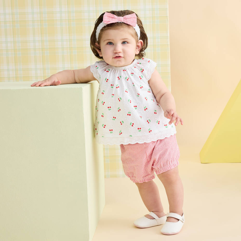 Little Me-Girls Cotton Cherry Delight Ensemble | Childrensalon Outlet
