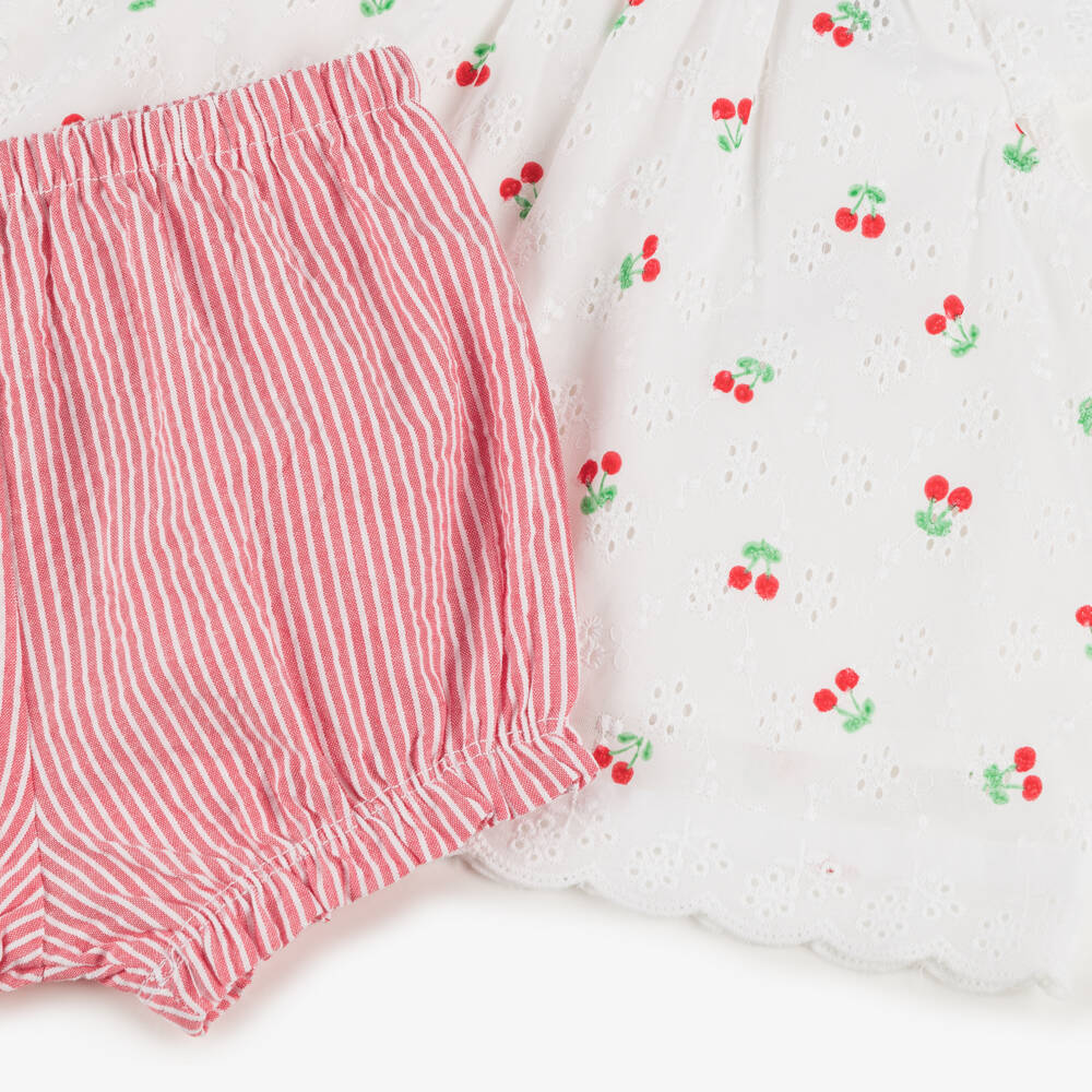 Little Me-Girls Cotton Cherry Delight Ensemble | Childrensalon Outlet