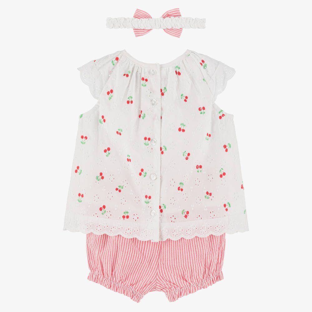 Little Me-Girls Cotton Cherry Delight Ensemble | Childrensalon Outlet
