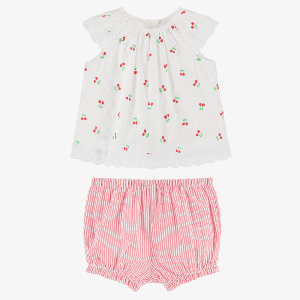 Little Me-Girls Cotton Cherry Delight Ensemble | Childrensalon Outlet