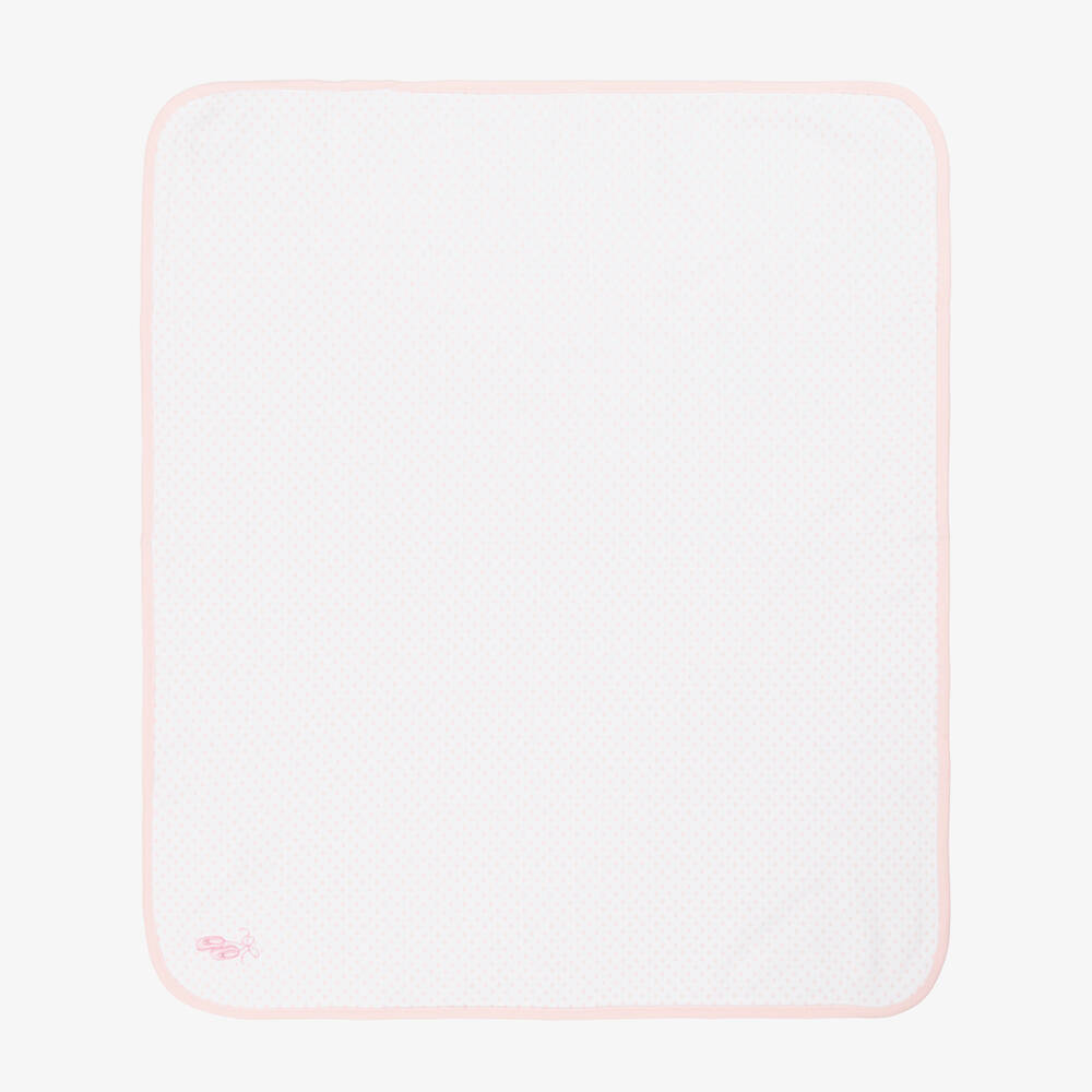 Little Me-Girls Cotton Heart-Print Blanket in Pink | Childrensalon Outlet