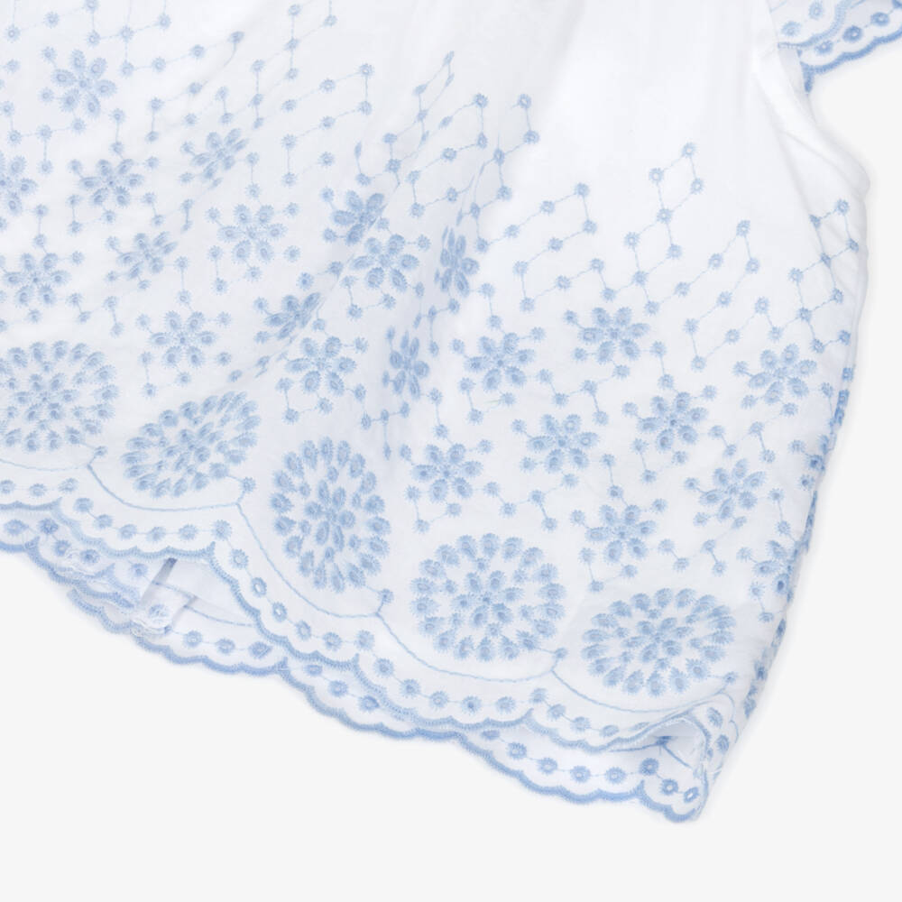 ليتل مي-طقم بناتي أزرق مطرز | Childrensalon Outlet