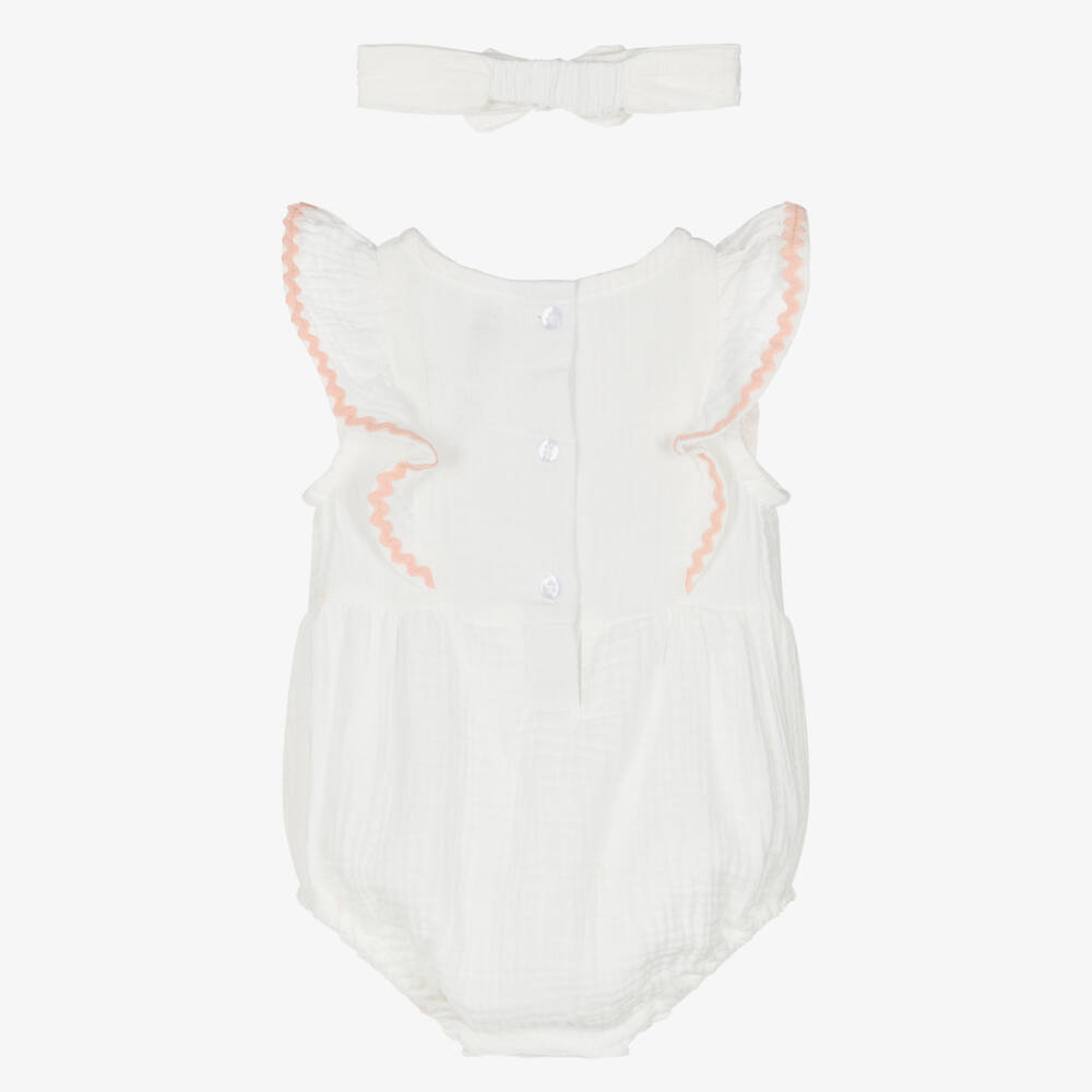 Little Me-Girls Ivory Floral Bubble Outfit | Childrensalon Outlet