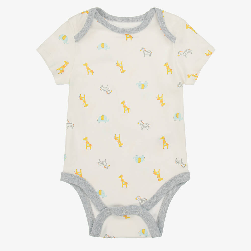 Little Me-Girls Ivory Safari Print Bodysuits Set | Childrensalon Outlet