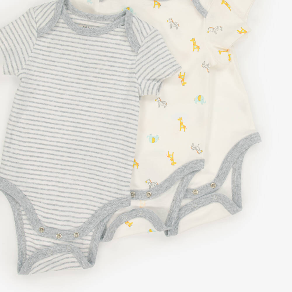 Little Me-Girls Ivory Safari Print Bodysuits Set | Childrensalon Outlet