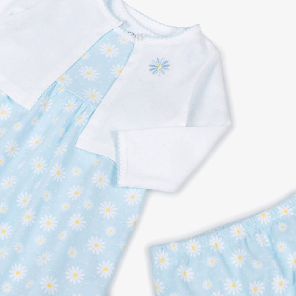Little Me-Girls' Knitted Blue Daisy Ensemble | Childrensalon Outlet